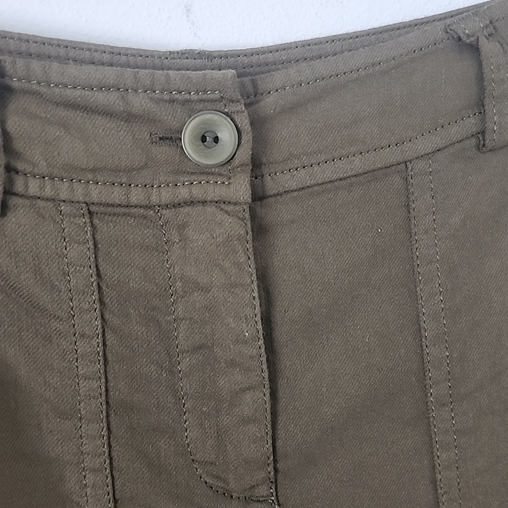 Eileen Fisher Organic Cotton Cropped Trousers Green Pants Size 2P - Picture 6 of 9